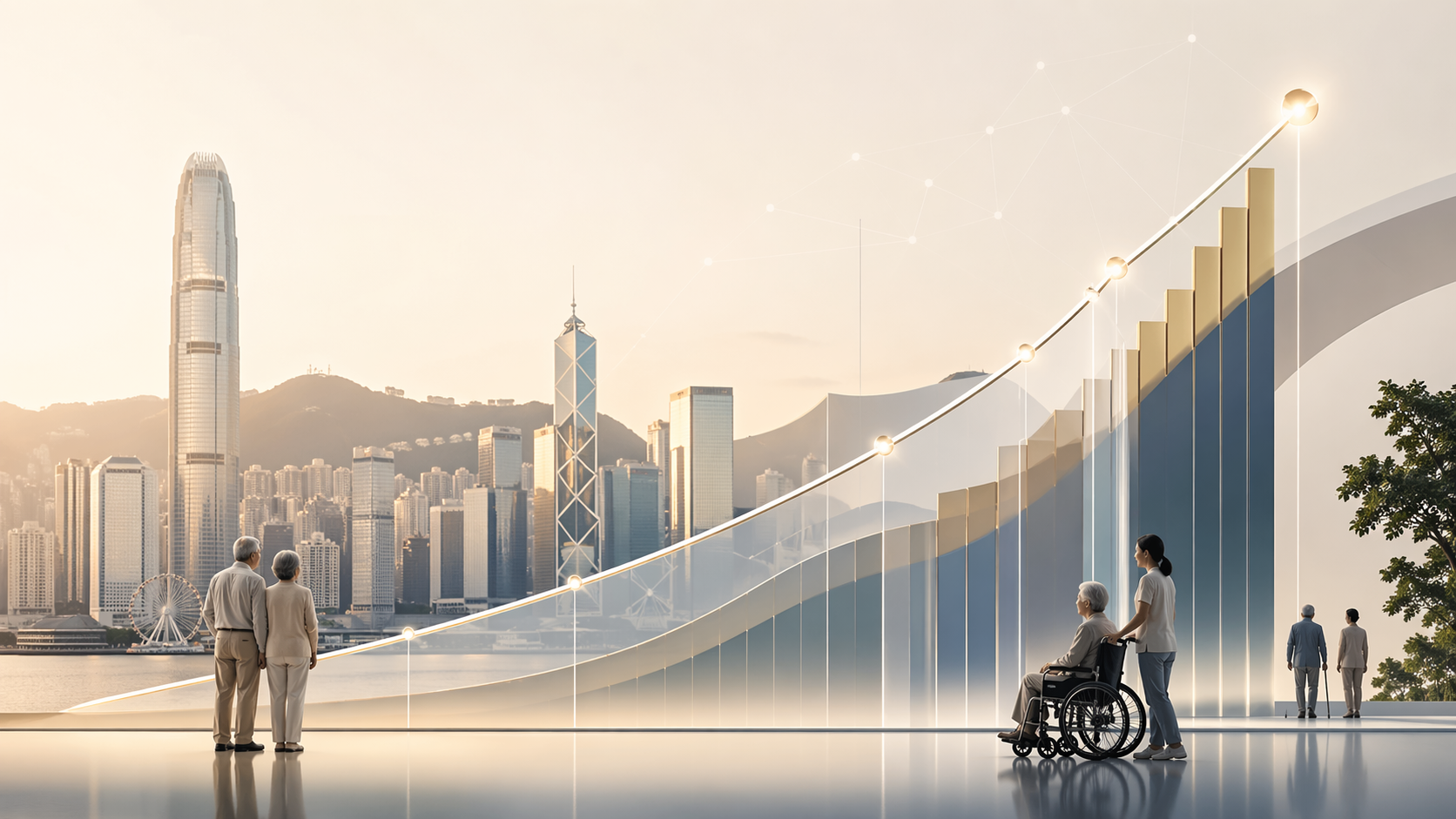 Market chart: HK 65+ population trajectory 2021–2046